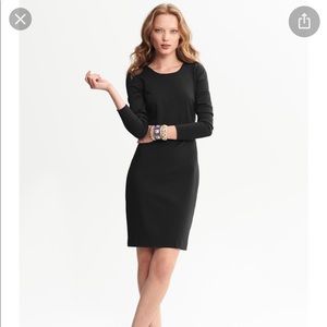 BANANA REPUBLIC Black Ponte Stretch Dress Sz 6